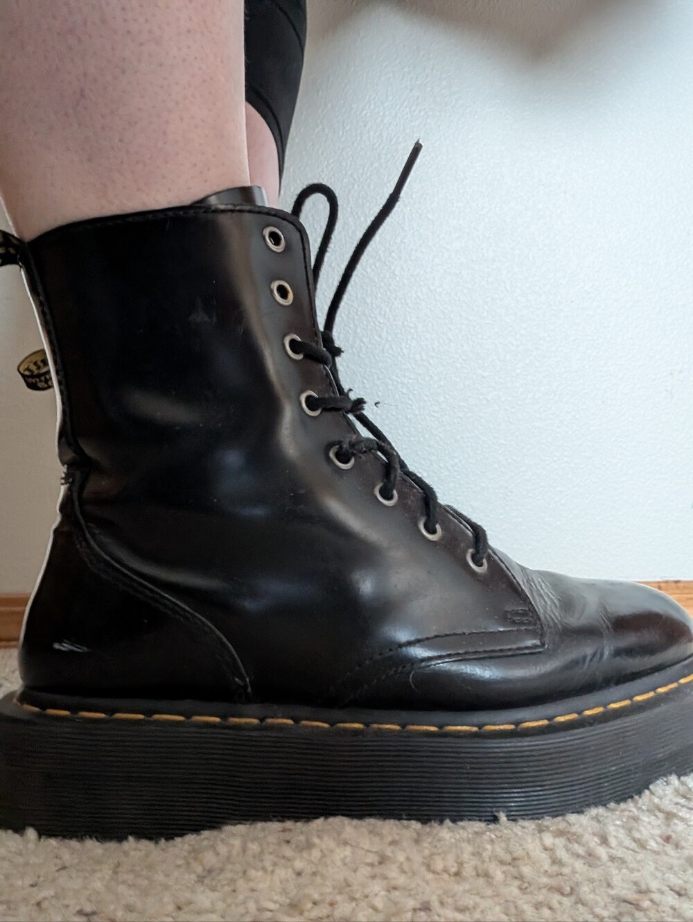 Dr. Martens Black Platform Lace-Up Combat Boots - Picture 10 of 10